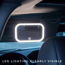 Зеркало прямоугольное с LED подсветкой на козырёк автомобиля JX538